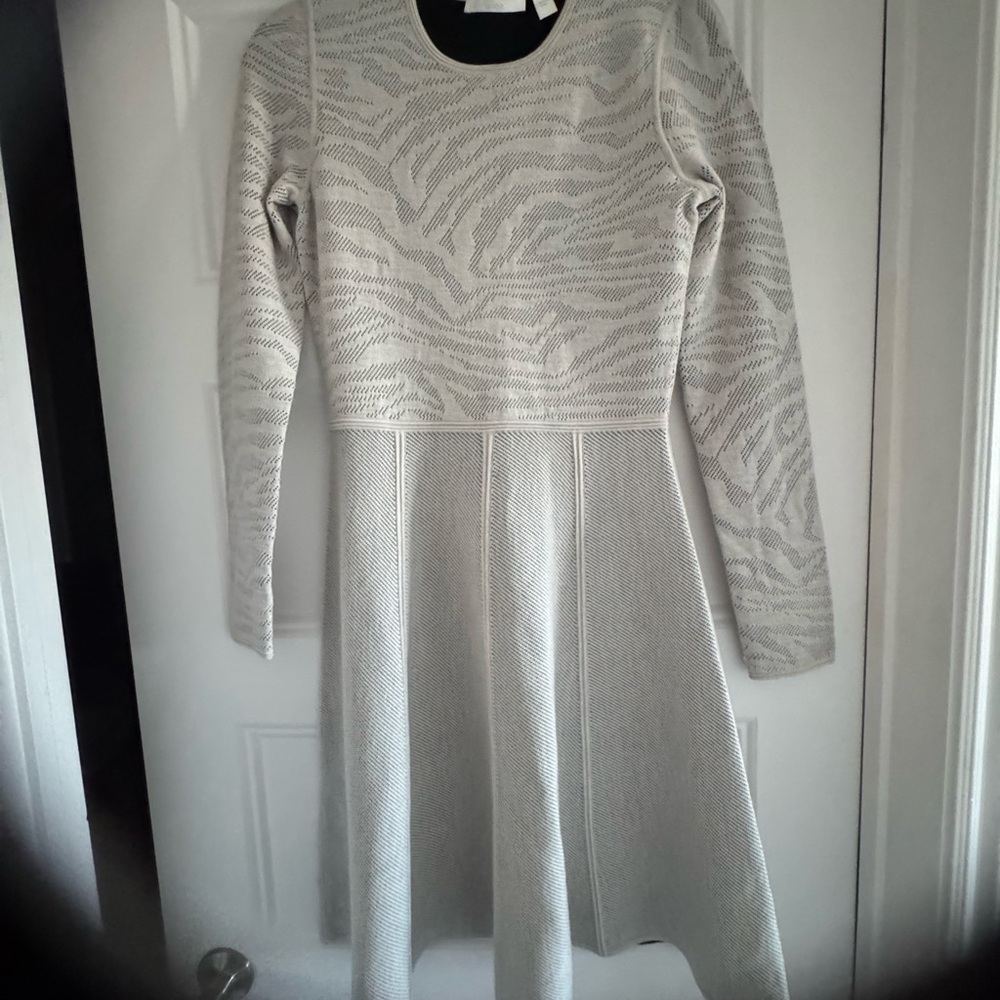 Boss Gray Long Sleeve Dress Wool new
